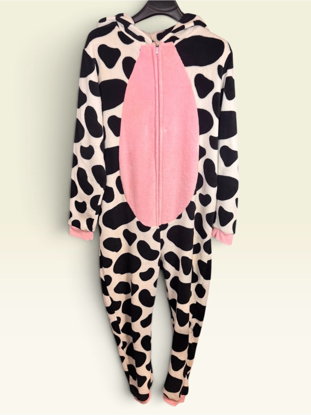 Spirit Cow Print Bodysuit Onesie with Pink Front